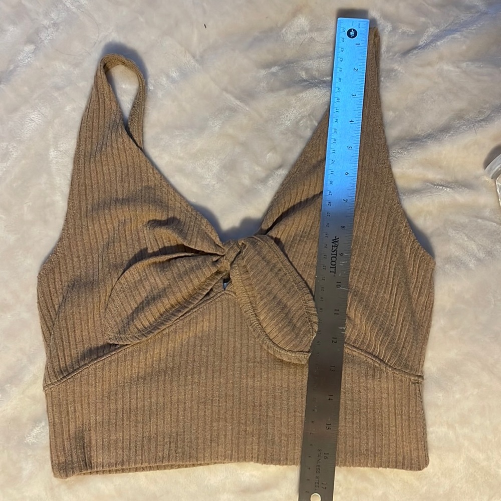 Abercrombie & Fitch Tie Knot Crop Sweater Ribbed Tank Top - Picture 5 of 5